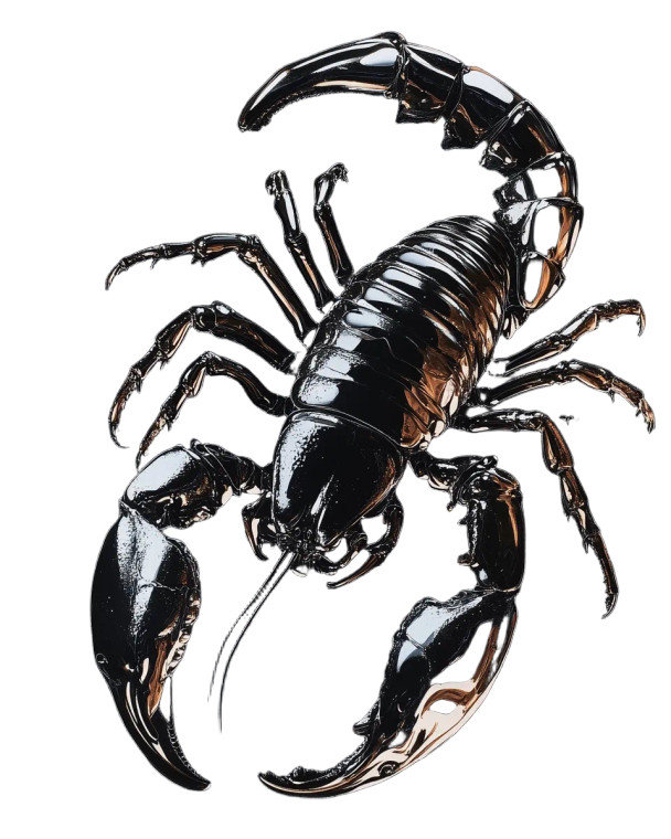 Vintage Metal Scorpion Vinyl Car Decal Sticker – Waterproof & UV-Resistant 8"