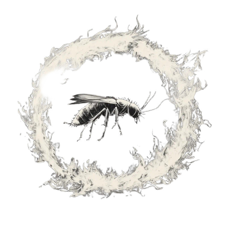 Jumping Flea Fire Vinyl Car Decal Sticker – Waterproof & UV-Resistant 8"