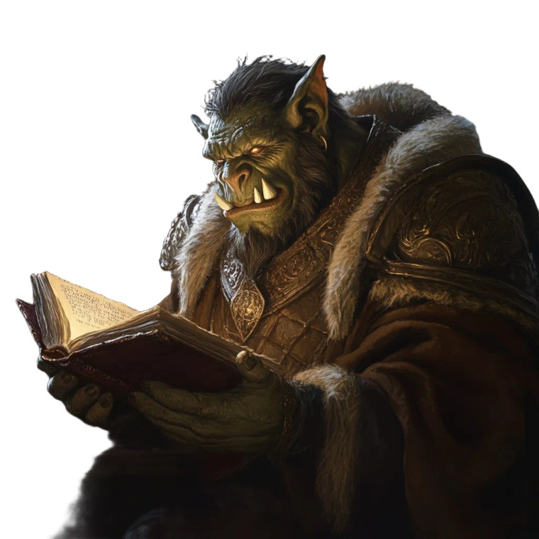 Orc Reading Book Vinyl Car Decal Sticker – Waterproof & UV-Resistant 8"