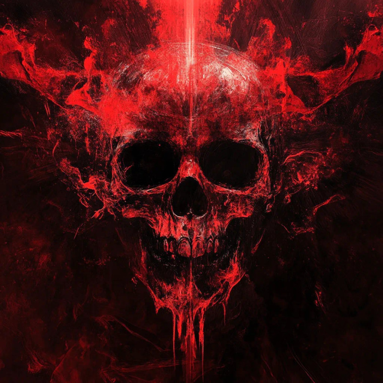 Abstract Skull Image Vinyl Car Decal Sticker – Waterproof & UV-Resistant 8"