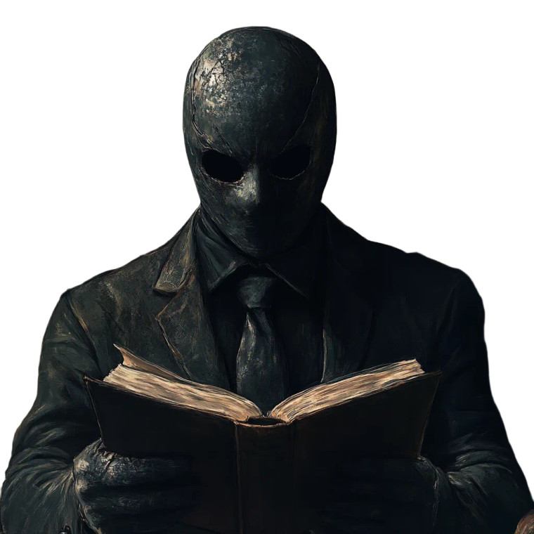 Creepy Masked Reader Vinyl Car Decal Sticker – Waterproof & UV-Resistant 8"