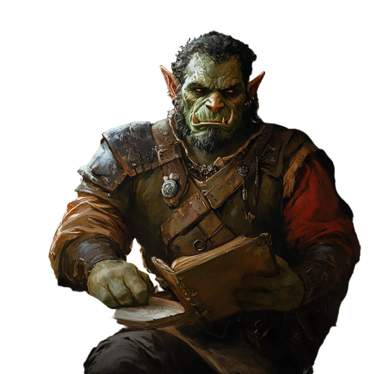 Half-Orc Scholar V2 Vinyl Car Decal Sticker – Waterproof & UV-Resistant 8"