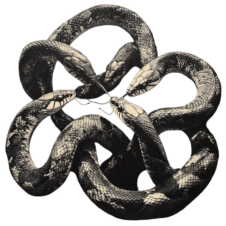 Fighting Snakes Vinyl Car Decal Sticker – Waterproof & UV-Resistant 8"