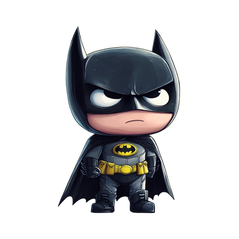 Chibi Batman Vinyl Car Decal Sticker – Waterproof & UV-Resistant 8"