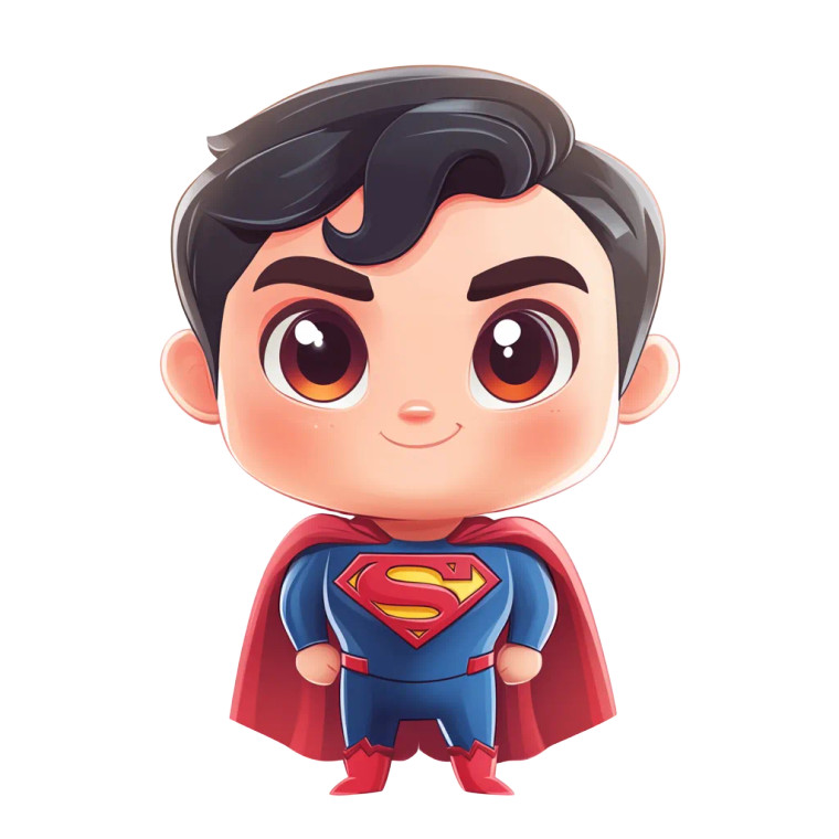 Cute Cartoon Superman Vinyl Car Decal Sticker – Waterproof & UV-Resistant 8"