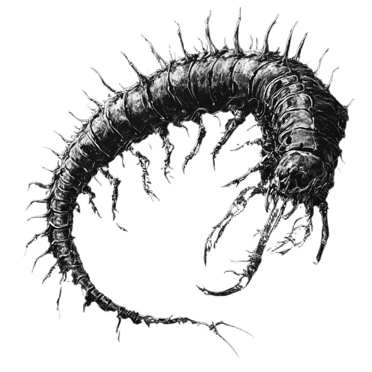 Grotesque Centipede Art V2 Vinyl Car Decal Sticker – Waterproof & UV-Resistant 8"