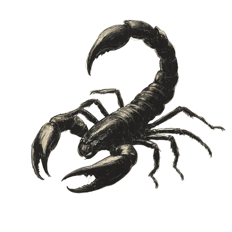 Black Scorpion Sketch Vinyl Car Decal Sticker – Waterproof & UV-Resistant 8"