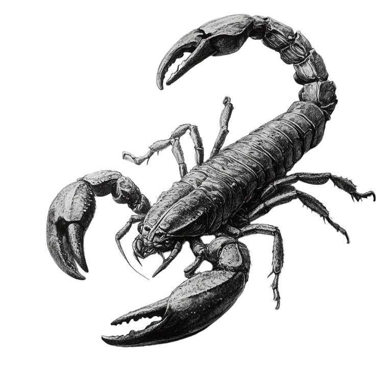Scorpion Drawing V2 Vinyl Car Decal Sticker – Waterproof & UV-Resistant 8"