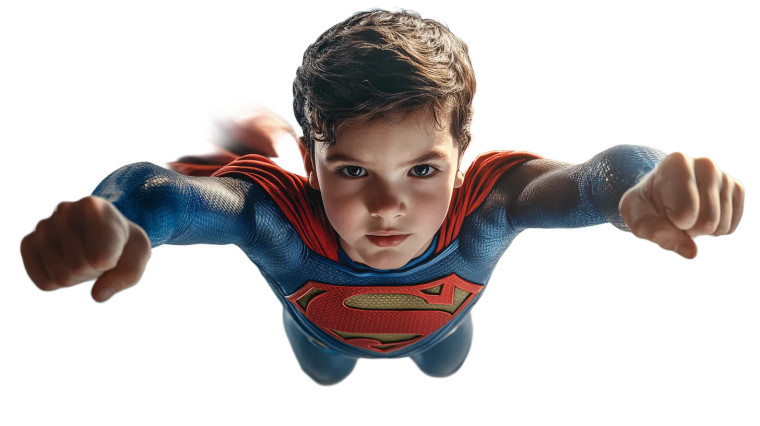 Flying Superhero Child Vinyl Car Decal Sticker – Waterproof & UV-Resistant 8"