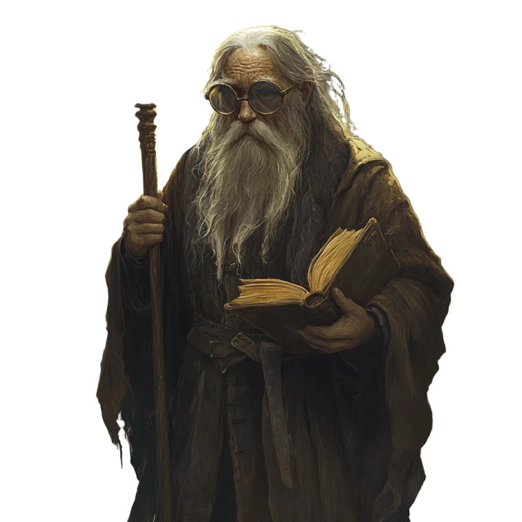 Fantasy Librarian Sage Vinyl Car Decal Sticker – Waterproof & UV-Resistant 8"