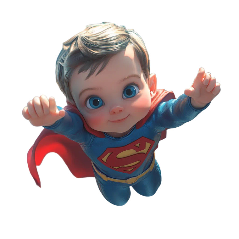 Baby Superman Flying Vinyl Car Decal Sticker – Waterproof & UV-Resistant 8"