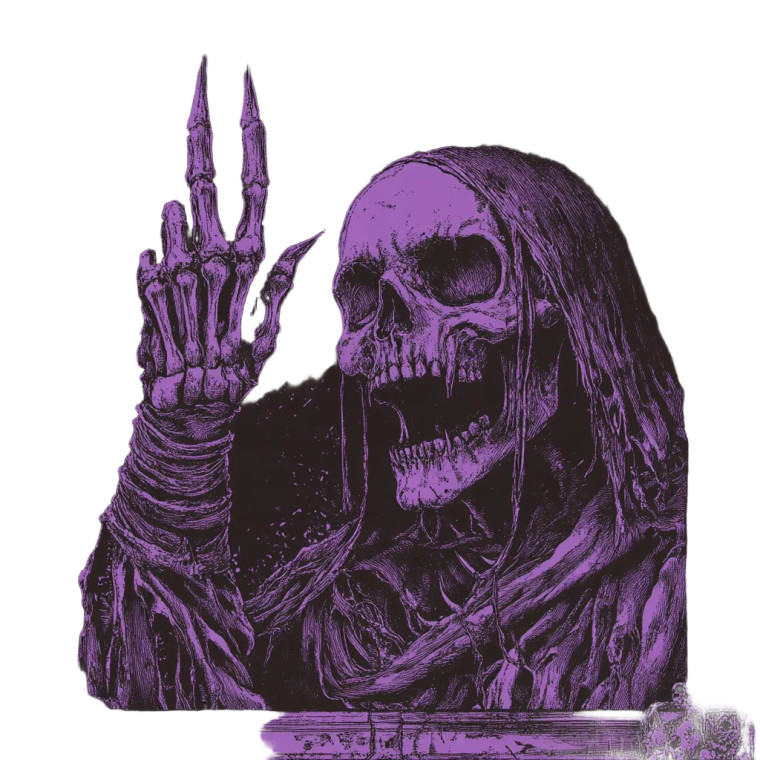 Purple Cartoon Skull Vinyl Car Decal Sticker – Waterproof & UV-Resistant 8"