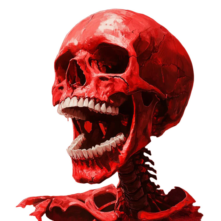 Red Skeleton Vinyl Car Decal Sticker – Waterproof & UV-Resistant 8"