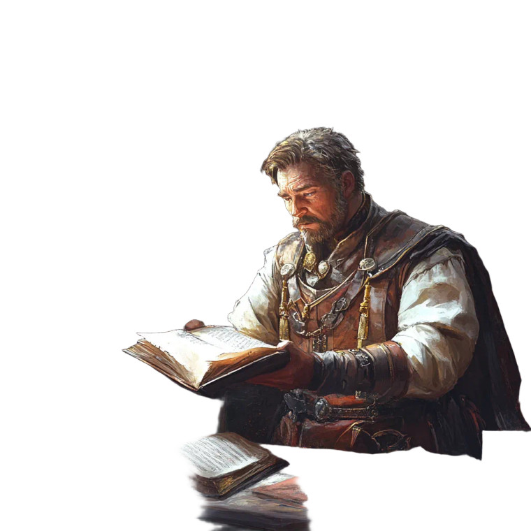 Medieval Fantasy Researcher Vinyl Car Decal Sticker – Waterproof & UV-Resistant 8"