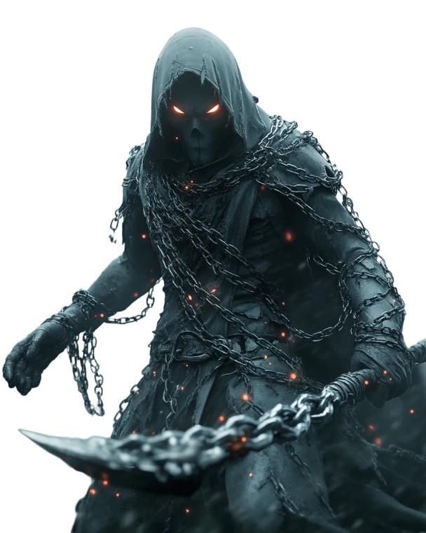 Grim Reaper Close-Up V5 Vinyl Car Decal Sticker – Waterproof & UV-Resistant 8"