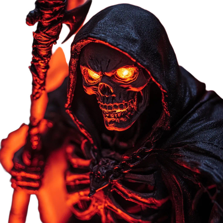 Grim Reaper Close-Up V4 Vinyl Car Decal Sticker – Waterproof & UV-Resistant 8"