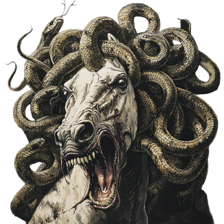 Gorgon Horse Vinyl Car Decal Sticker – Waterproof & UV-Resistant 8"