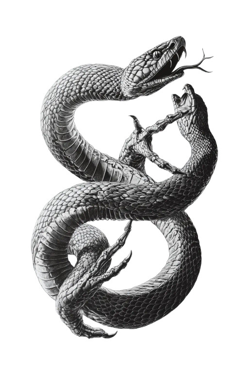 Bone Serpents Duel Vinyl Car Decal Sticker – Waterproof & UV-Resistant 8"