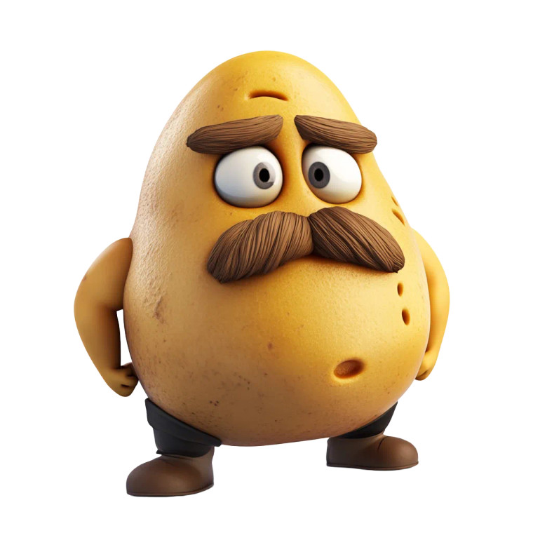 Clash Potato Vinyl Car Decal Sticker – Waterproof & UV-Resistant 8"