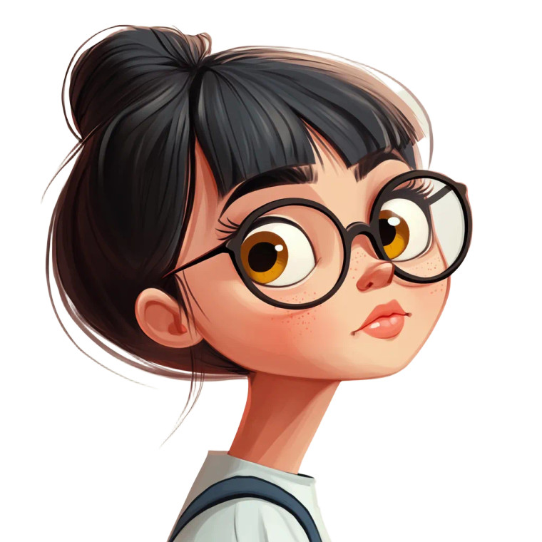 Cartoon Girl Profile Vinyl Car Decal Sticker – Waterproof & UV-Resistant 8"