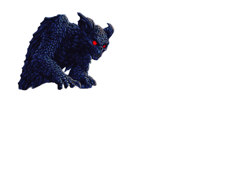 Gothic Gargoyle Pixel Art Vinyl Car Decal Sticker – Waterproof & UV-Resistant 8"