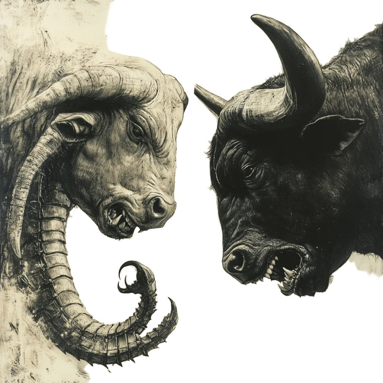 Bull Vs Scorpion Vinyl Car Decal Sticker – Waterproof & UV-Resistant 8"