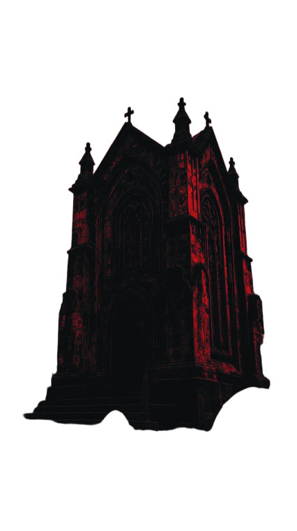Gothic Mausoleum Glitch Vinyl Car Decal Sticker – Waterproof & UV-Resistant 8"