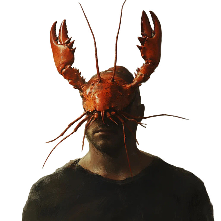 Lobster Head Human Vinyl Car Decal Sticker – Waterproof & UV-Resistant 8"