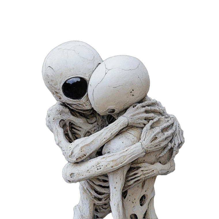 Alien Hugs Vinyl Car Decal Sticker – Waterproof & UV-Resistant 8"