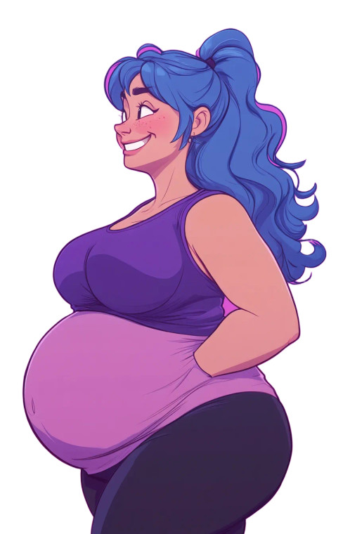 Plump Blue-Haired Woman Vinyl Car Decal Sticker – Waterproof & UV-Resistant 8"