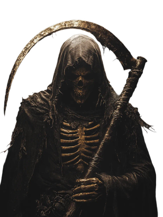 Grim Reaper Closeup Vinyl Car Decal Sticker – Waterproof & UV-Resistant 8"