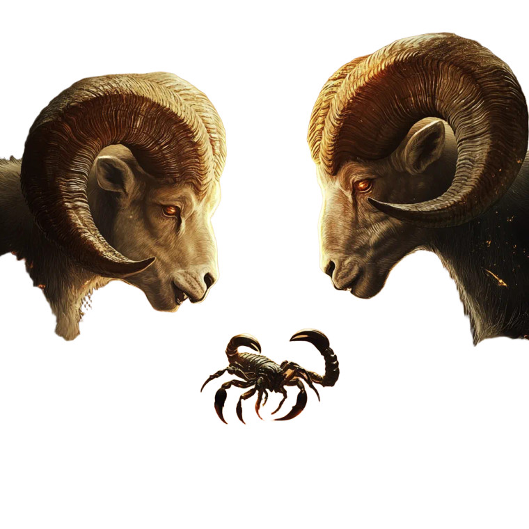 Rams Vs Scorpion Zodiac Vinyl Car Decal Sticker – Waterproof & UV-Resistant 8"