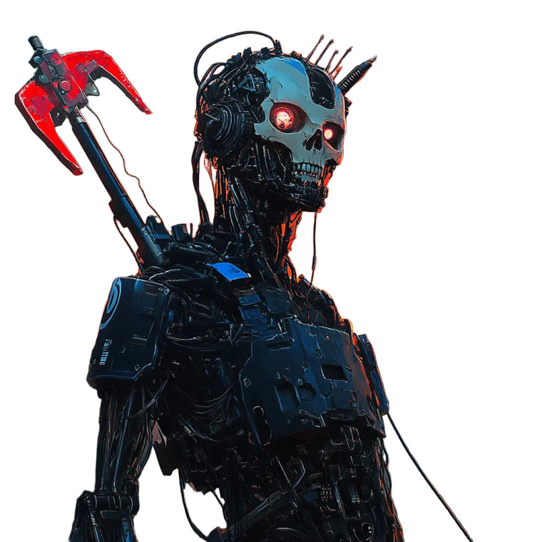 Dark Android Warrior Vinyl Car Decal Sticker – Waterproof & UV-Resistant 8"