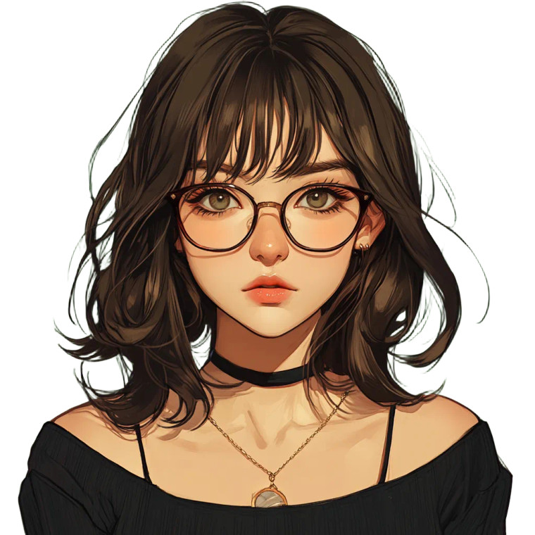 Goth Geek Girl Vinyl Car Decal Sticker – Waterproof & UV-Resistant 8"