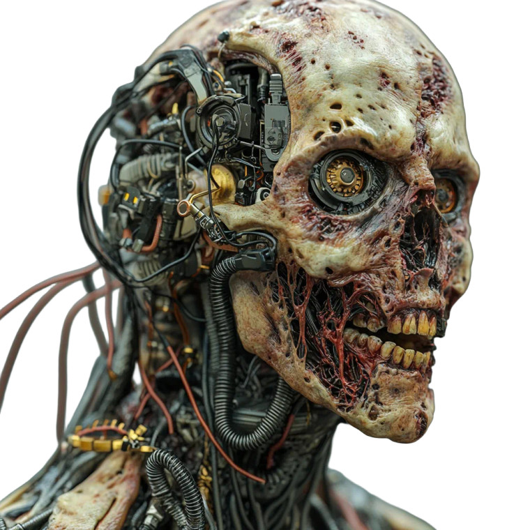 Bio Mechanical Zombie Vinyl Car Decal Sticker – Waterproof & UV-Resistant 8"