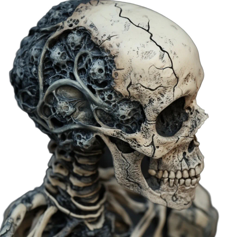 Intricate Horror Skeleton Vinyl Car Decal Sticker – Waterproof & UV-Resistant 8"