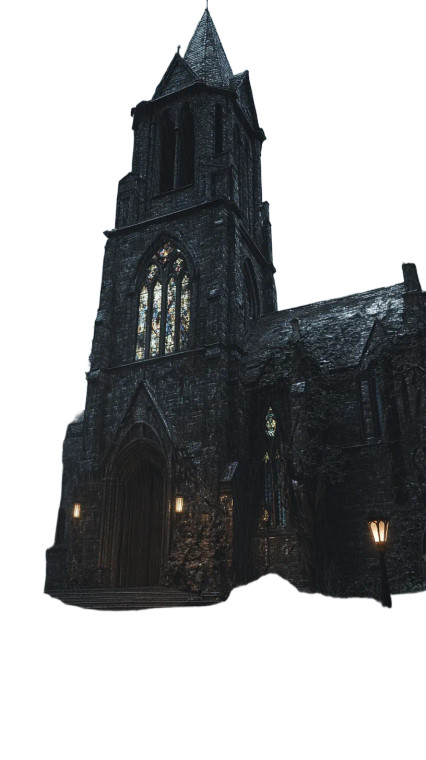 Gothic Church At Night Vinyl Car Decal Sticker – Waterproof & UV-Resistant 8"