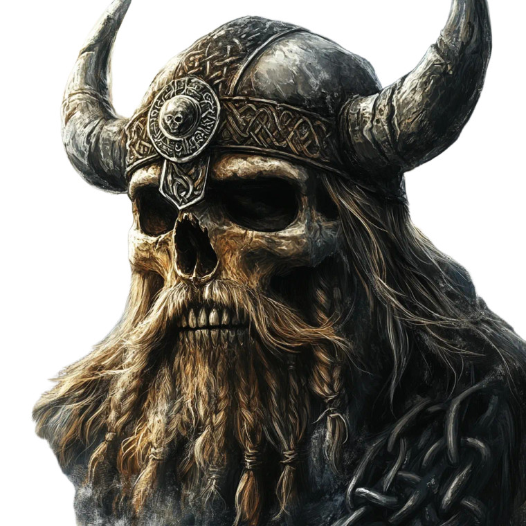 Viking Skull Vinyl Car Decal Sticker – Waterproof & UV-Resistant 8"