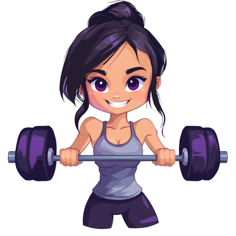 Chibi Crossfit Woman Vinyl Car Decal Sticker – Waterproof & UV-Resistant 8"