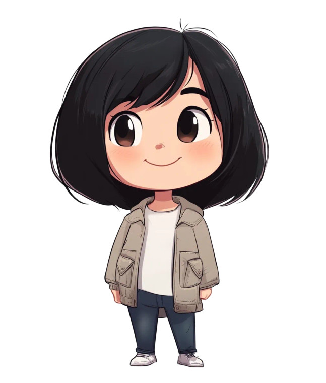 Chibi Character Sheet Vinyl Car Decal Sticker – Waterproof & UV-Resistant 8"