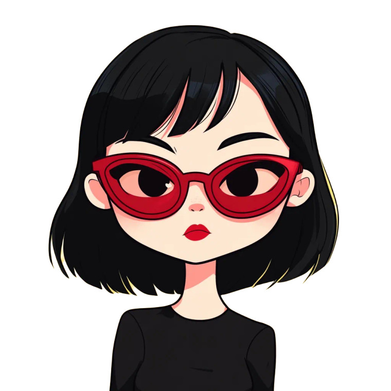 Chibi Red Spectacles Vinyl Car Decal Sticker – Waterproof & UV-Resistant 8"