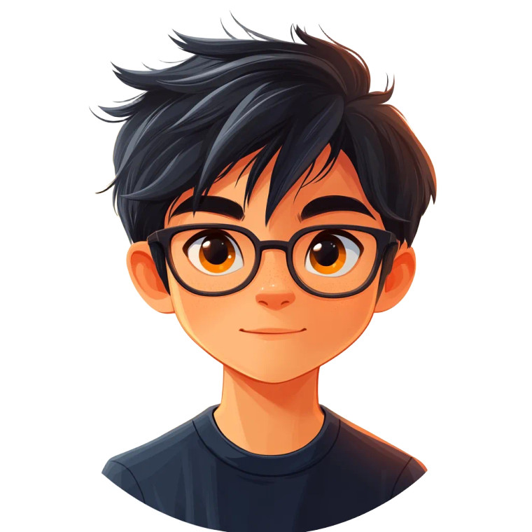 Cheerful Asian Boy Avatar Vinyl Car Decal Sticker – Waterproof & UV-Resistant 8"