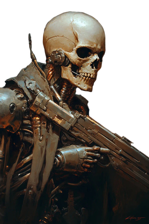 Cyberpunk Skull Cyborg Vinyl Car Decal Sticker – Waterproof & UV-Resistant 8"