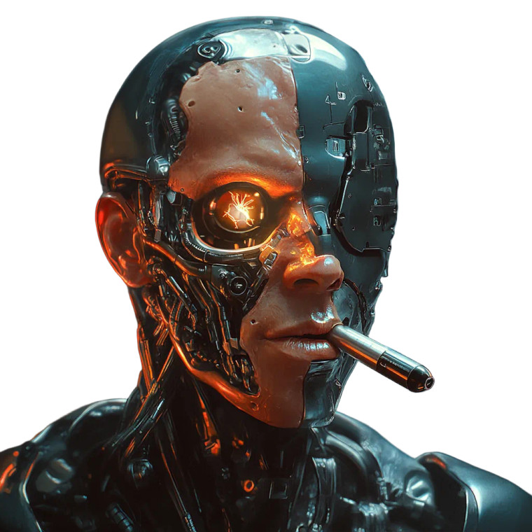 Cyborg Smoking Weed Vinyl Car Decal Sticker – Waterproof & UV-Resistant 8"