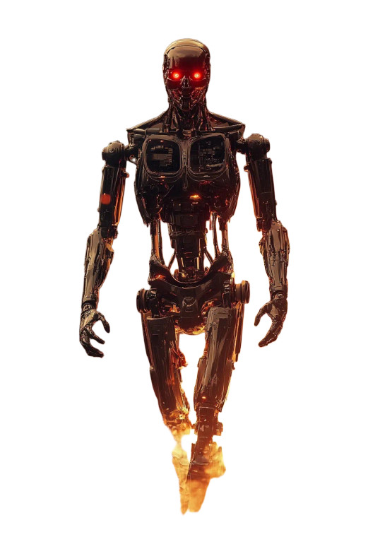 Fiery Ai Robot Vinyl Car Decal Sticker – Waterproof & UV-Resistant 8"