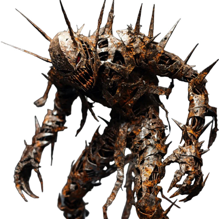 Rusty Blade Monster Vinyl Car Decal Sticker – Waterproof & UV-Resistant 8"