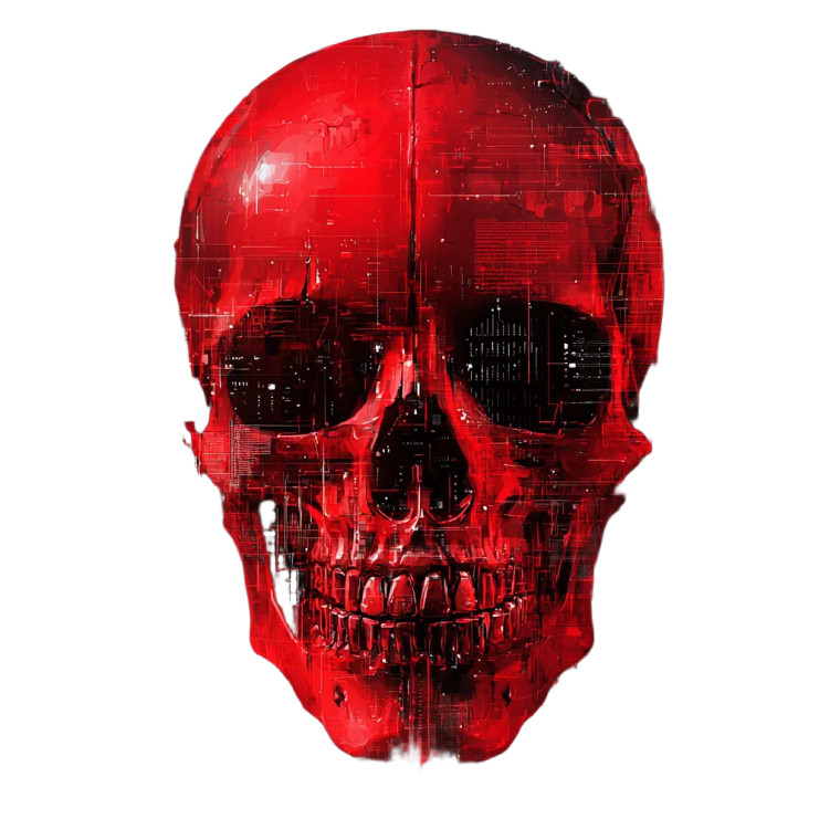 Digital Hacker Skull Vinyl Car Decal Sticker – Waterproof & UV-Resistant 8"