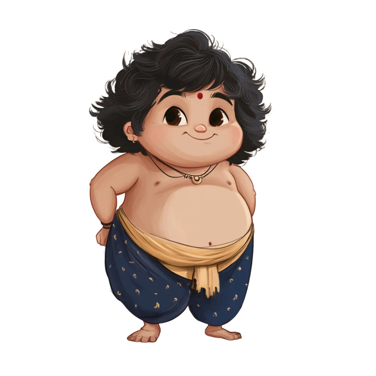 Fluffy Indian Boy Vinyl Car Decal Sticker – Waterproof & UV-Resistant 8"