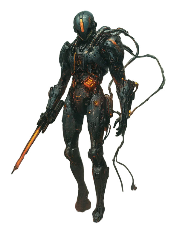 Biomechanical Warrior Vinyl Car Decal Sticker – Waterproof & UV-Resistant 