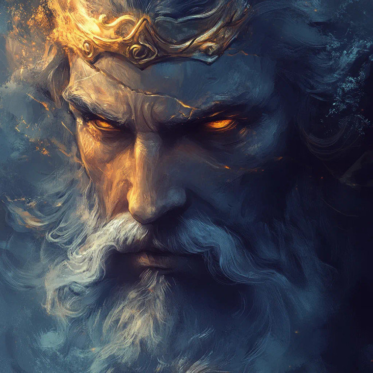 Zeus Fantasy Face Vinyl Car Decal Sticker – Waterproof & UV-Resistant 8"